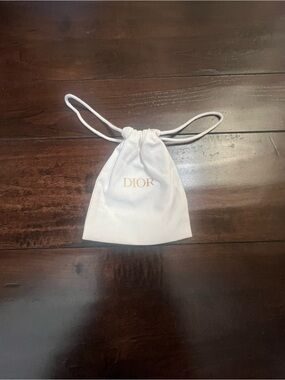Dior White Pouch with Gold Logo